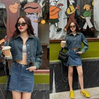 ราคา MALIMAYS 2tone denim jacket แจ็คเก็ตยีนส์ทรงครอป (20890632738)