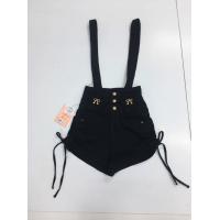 ราคา ชุดเอี้ยมยีนส์ขาสั้น สายเดี่ยวแบบเอวสูงเชือกผูกข้าง (18445688526)