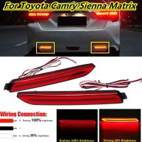 ราคา คู่ LED ไฟทับทิม ด้านหลังกันชน Reflector ไฟเบรคหยุด2โหมดสำหรับ Toyota Camry Matrix Fortuner Innova Lexus GX470 IP67กันน้ำ12V 5W ไฟท้าย (7189570646)