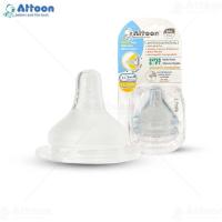 ราคา ATTOON CENTER จุกนมเสมือนนมแม่ ธรรมชาติ จุกนมเด็ก จุกนมซิลิโคน มีมอก ขนาดSML รุ่นDirect Flow คอกว้าง 1แพ็ค2ชื้น (10896781867)