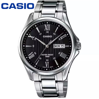 ราคา OK Casio นาฬิกาข้อมือผู้ชาย เลขโรมัน กันน้ำ 100M สายสแตนเลส รุ่น MTP 1384 (20028813779)