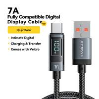 ราคา Essager PD 100W 7A USB Type C ดิจิตอลสายสัญญาณภาพ Type C สายที่ชาร์จไฟรวดเร็ว USB USB C สายไฟสำหรับ HUAWEI ข้อมูล Mate 60 Pro Oneplus Samsung Honor OPPO VIVO Xiaomi (20602493254)