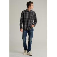 ราคา Mc jeans เสื้อเชิ้ตผู้ชาย แขนยาว ลายสก็อต สีดำ MSLZ189 (20691468878)