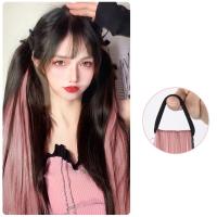ราคา ร้าน Akula ที่ต่อย้อมผมสีชมพูผมหยิกยาววิกผมหางม้าคู่อุปกรณ์ผมสังเคราะห์สีชมพู (19936916657)