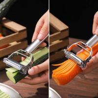 ราคา มีดปอกผลไม้ มีด สแตนเลส ใช้ปอกเปลือกผลไม้ 2IN1 เครื่องปอกผิว เครื่องปอก เครื่องปอกผักและผลไม้ เครื่องขูดคู่ ขูดเส้นมะละกอ (16839474187)