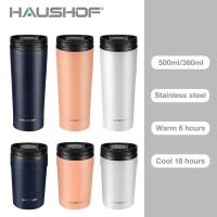 ราคา HAUSHOF แก้วเก็บเย็น แก้วเก็บความเย็น ขนาด360 500มล แก้วทัมเบลอร์กันความร้อนแบบสุญญากาศแก้วแก้วกาแฟแก้วเดินทางรถยนต์สำหรับสำนักงานบ้า (20266572323)