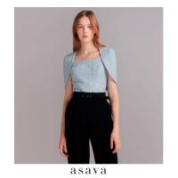ราคา asava aw23 Asava Tweed Cape sleeve Blouse เสื้อผู้หญิง แต่งแขนเคป ซิปหลัง (20484538658)