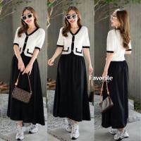 ราคา Favorite clothing เดรสไหมพรมคอวีสีทูโทน งานกระดุมหน้า ช่วงบนเป็นงานผ้าไหมพรมเนื้อดีทอแน่ CARDIGAN NISTA (20585582670)