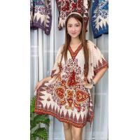 ราคา เดรสทรงปีกผีเสื้อ รุ่นพิเศษมีเชือกปรับขนาด สวยเท่พรางหุ่น ลายช่อฟ้า (16434181173)