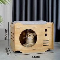 ราคา F G วิลล่าแมว กรงแมววิลล่าไม้เนื้อแข็งตู้แมวแมวปีนเขากรอบพื้นที่ขนาดใหญ่หรูหรา ตู้โชว์ไม้เนื้อแข็ง โต๊ะข้างเตียงขนาดใหญ (20722147325)