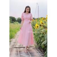 ราคา พร้อมส่ง M 4XL ป้าย DNY เดรสยาว เดรสฉลุคอวี แขนตุ๊กตา สีขาว ชมพู ดำ เจ้าหญิง (17949296530)