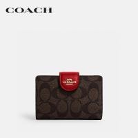 ราคา COACH กระเป๋าสตางค์ผู้หญิงรุ่น Medium Corner Zip Wallet In Signature Canvas สีหลากสี C0082 IMRVQ (19283231831)