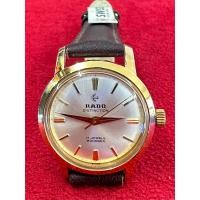 ราคา RADO DISTINCTION 17 JEWELS MONOREX ระบบไขลาน ตัวเรือนทอง 20 Microns นาฬิกาผู้หญิง มือสองของแท้ (19584286284)