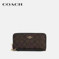 ราคา COACH กระเป๋าสตางค์ผู้หญิงรุ่น Long Zip Around Wallet In Signature Canvas สีน้ำตาล C4452 IMAA8 (19283242959)
