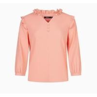 ราคา G2000 เสื้อเบลาส์แขนยาวสีพีช เสื้อผ้าชีฟอง เสื้อผ้าทำงานผู้หญิง BLOUSES สีส้ม เสื้อแขนกุด (20747762639)