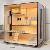 ราคา F G วิลล่าแมว กรงแมววิลล่าไม้เนื้อแข็งตู้แมวแมวปีนเขากรอบพื้นที่ขนาดใหญ่หรูหรา ตู้โชว์ไม้เนื้อแข็ง โต๊ะข้างเตียงขนาดใหญ (20718737717)