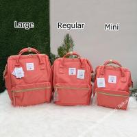 ราคา Nekokissbag Anelloแท้100 Canvas Backpack Mini Regular Large size กระเป๋าเป้สะพายหลัง อเนลโล รุ่นผ้า สี Coral pink (7169826044)