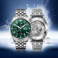 ราคา จัดส่งจากกรุงเทพฯ Swiss brand premium business chronograph 41mm stainless steel band green waterproof mens watch (20318314654)