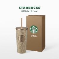 ราคา Starbucks Champagne Gold Bling Rhinestones Cold Cup 16oz (20821756259)
