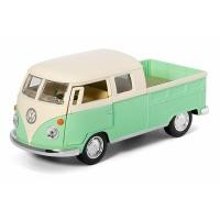 ราคา โมเดลรถเหล็ก รถตู้ 1963 Volkswagen Bus Double cab Pickup รถโฟล์คตู้กระบะ สีหวาน (10570377053)