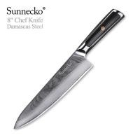 ราคา มีดเชฟ chef knife มีดทำครัว Sunnecko 8 เหล็ก Damascus Japanese VG10 core blade คมและแข็งมาก ด้าม G10 (4806328524)