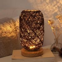 ราคา LED หวายทำด้วยมือโคมไฟตั้งโต๊ะไม้ Vintage ร้านอาหาร3W โคมไฟสำหรับห้องนอนตกแต่งห้องนั่งเล่นโคมไฟตั้งโต๊ะ (18299939495)