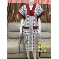 ราคา ชุดเดรสกะเหรี่ยง ชุดผ้าฝ้ายพิมพ์ลาย ชุดผ้าพื้นเมือง ชุดคอวี ชุดลายช้าง (19637867256)