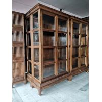 ราคา ตู้โชว์ ไม้สัก ขนาด กว้าง100xลึก40xสูง180 Cm ประตูบานคู่ สีเสี้ยนดำ Teak wood display cabinet ตู้กระจก ตู้หนังสือ มี 4 ชั้น 1 ลิ้นชักเล็ก มีประกันลสิ้นค้า (20616316821)