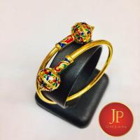 ราคา กำไลลายหัวบัวลงยาสุโขทัย กำไลลายโอมพลอยนพเก้า ฟรีไซส์ ทองหุ้ม ทองชุบ สวยเสมือนจริง JPjewelry (20552673896)