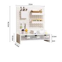 ราคา Pegboard รวมอุปกรณ์สกัวดิส ครบชุด 8 ที่จัดเก็บ แผ่นเจาะรูและฐานแยกออกจากกันได้ ฐานใช้เป็นฐานสําหรับคอมพิวเตอร์ ชั้นวางจัดเก็บของวางบนโต๊ะ ชั้นเก็บของบนโต๊ะ ชั้นวางตั้งโต๊ะ ชั้นวางหนังสือตั้งโต๊ะ ชั้นว