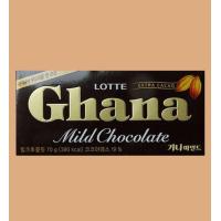 ราคา ขนมเกาหลี ช๊อคโกแลตบาร์ กาน่า มิลค์ช๊อคโกแลต Lotte ghana milk dark milk mild chocolate bar 70g 롯데제과 가나초콜릿 마일드 (20126997060)