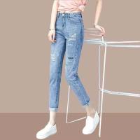 ราคา กางเกงยีนส์ผู้หญิงประดับลูกปัดประดับเพชรแหวกข้างแบบใหม่ฤดูร้อนปี2023กางเกงขายาวเอวสูงขา9ส่วนทรงกระดิ่งเล็กน้อยใส่แล้วดูผอมเพรียว (14986890343)