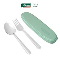 ราคา มี4สีให้เลือก Seagull ชุดช้อนส้อมพร้อมกล่องพลาสติก ข้าวไทย (20660207059)