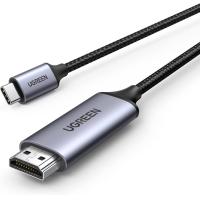ราคา UGREEN Type C to HDMI รองรับ 4K ที่ 60Hz ThunderBolt3 สายต่อโทรศัพท์TV จาก Type C เป็น HDMI สายถัก สำหรับ MacBook Pro Dell XPS Lenovo Yoga Galaxy S23 S23 Huawei P50 Pro Mate 50 Pro Honor รุ่น MM142 (2