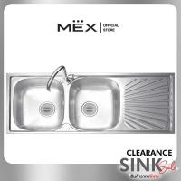 ราคา MEX รุ่น DL202MN อ่างล้างจาน 2 หลุม 1 ที่พัก ขนาด 120 x 47 สเตนเลส สตีล AISI 304 (14146928723)