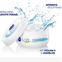ราคา Nivea Soft จากเยอรมันนำเข้าจากประเทศเยอรมันกระปุกใหญ่ 375 ml เนื้อครีมเข้มข้นแต่บางเบา หอมสดชื่น ซึมซับง่าย ให้ความนุ่มชุ่มชื้นด้วยโจโจ้บาอ (14260448540)