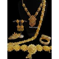 ราคา สร้อยคอชุดไทยเด็กครบเซ็ด มีสร้อยคอ ต่างหูแบบหนีบ สังวาลย์ เข็มขัด กำไล สินค้าพร้อมส่ง (19771613626)