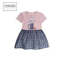 ราคา Chelsee ชุดเดรสกระโปรง เด็กผู้หญิง รุ่น 237840 ปักลายแมว กระโปรงลายสก็อต ผ้า 100 Cotton อายุ 2 9 ปี เสื้อผ้าเด็ก (17510675159)