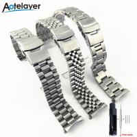ราคา สายนาฬิกาข้อมือสเตนเลสสตีลสีเงินสีดำ20มม 22มม เต็ม316L สำหรับเปลี่ยนสายรัดข้อมือสำหรับ Seiko SKX007 SKX009 SKX011 SKX175 SKX173 (14730988914)