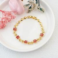 ราคา สร้อยข้อมือแฟชั่น ดอกไม้ สีแดงทับทิม (19522549138)