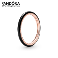 ราคา Not For Sale Pandora 14k Rose gold plated ring with black enamel GWP (20563605594)