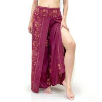 ราคา กางเกงขายาวผู้หญิง กางเกงแพนเค้กทรงขาบาน ผ้าเรยอนนุ่มลื่นระบายอากาศ (20146032238)