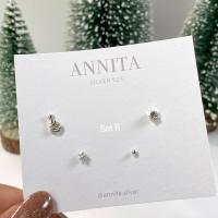 ราคา annita silver sterling silver stud ต่างหูเงินแท้92 5 ต่างหูเงินแท้ ต่างหูคริสมาสต์ เซ็ทต่างหู silver earring ต่างหูรูปเกล็ดหิมะ (12668245067)