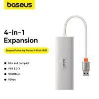 ราคา คูปองไม่มีขั้นต่ำ ลด 8 Baseus USB C Hub 4 พอร์ต 3USB 3 0 Type C ถึง USB 3 0 RJ45 พอร์ต Hub Adapter สำหรับ MacBook Pro 2020 Macbook Air 2020 iPad Pro 2021 2020 Huawei Matebook 13 Dell XPS Lenovo Think 