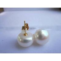 ราคา ต่างหูเม็ดกลมไข่มุกแท้สีขาวขนาด13 14มม สีทอง14K AAA (20228816991)