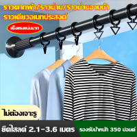 ราคา รับประกันสิบปี ราวตากผ้า ราวม่านยืดไสลด์ ราวสแตนเลส ราวแขวนอเนกประสงค์ ไม่ต้องเจาะผนัง ถอดประกอบง่าย 2 1 3 6เมตร ปรับยาวได้ มี 3 ขนาด ราวแขวนผ้า ราวแขวน ราวผ้าม่าน ราวแขวนห้องน้ำ ราวตากผ้าติดผนัง ราวต