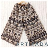 ราคา กางเกงลายช้าง เอวยางยืด ขา 5 ส่วน ผ้าไหมอิตาลีเนื้อดี ขนาดฟรีไซส์ สีกากี ดำ (19819046947)