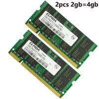 ราคา 4GB 2X 2GB DDR2 667 667MHz PC2 5300s 200pin Non Ecc SO DIMM แรมหน่วยความจำแล็ปท็อป ELPIDA (161466402)