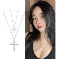 ราคา ILOVEDIY จี้เพชรรูปไม้กางเขนสำหรับผู้หญิงสร้อยคอสร้อยคอกางเขนคริสตัลสีดำแฟชั่นสำหรับผู้ชาย ผู้หญิง (15270249219)