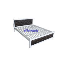 ราคา 6FP3 เตียงเหล็กหัวเบาะ พื้นระแนงขวาง 6ฟุต สีขาว รุ่นหนาพิเศษ (7116080221)